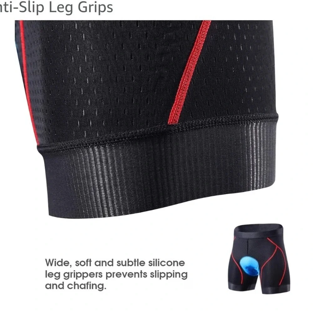 Souke Sports Mens Cycling Underwear Shorts 4D Padded Bike Liner Black Red XXL O4